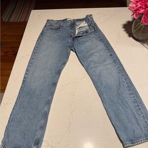 AGoldie Adriano Goldschmied Blue Straight Leg Jeans Classic Style Button fly